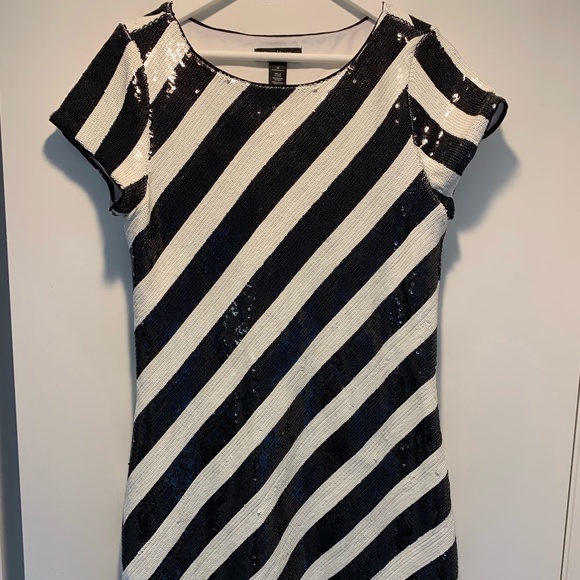 White House Black Market - Black & White sequin dress Size. Medium - Picture 1 of 5